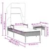 VidaXL Sun Lounger with Canopy and Table Beige Braided Resin, Sunbed, Reclining Lounge Chair, Daybed 368200