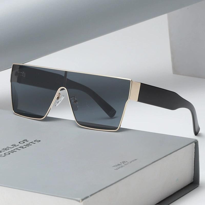 Retro Oversized Square Women Sunglasses Fashion One Piece Clear Ocean Gradient Lens Shades UV400 Men Trending Sun Glasses