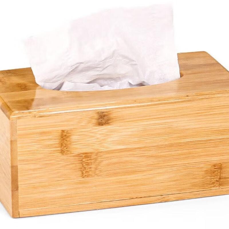 Bamboo Wood Desktop Tissue Box