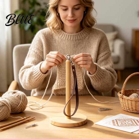 Portable Knitting Accessory Wooden Wrist Yarn Holder Smooth Rotation Dispenser Dispenser Hands Free Rack for And Crocheting Holder