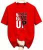 Unisexs Positive Monogram Print TShirt Never Give Up Fashion Letter Graphic Casual ShortSleeved Comfortable Top Goth Tshirts