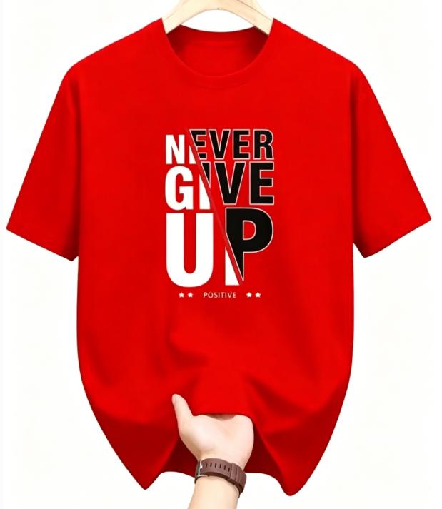 Unisexs Positive Monogram Print TShirt Never Give Up Fashion Letter Graphic Casual ShortSleeved Comfortable Top Goth Tshirts