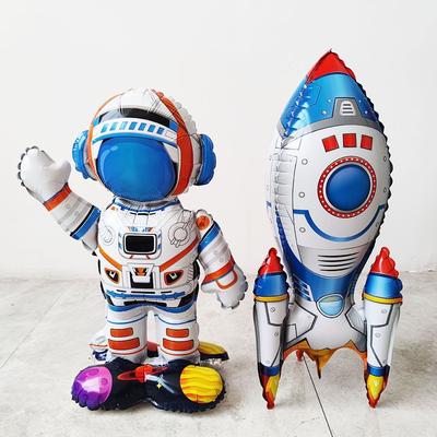 1PC Spaceman Rocket Astronaut Balloon Standing Rocket Shape Balloon Space Rocket Balloon  Baby Shower