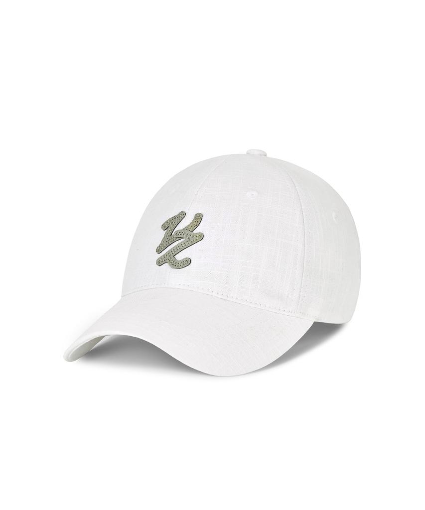 Bajal Flow Vz Leather Patch Ball Cap White