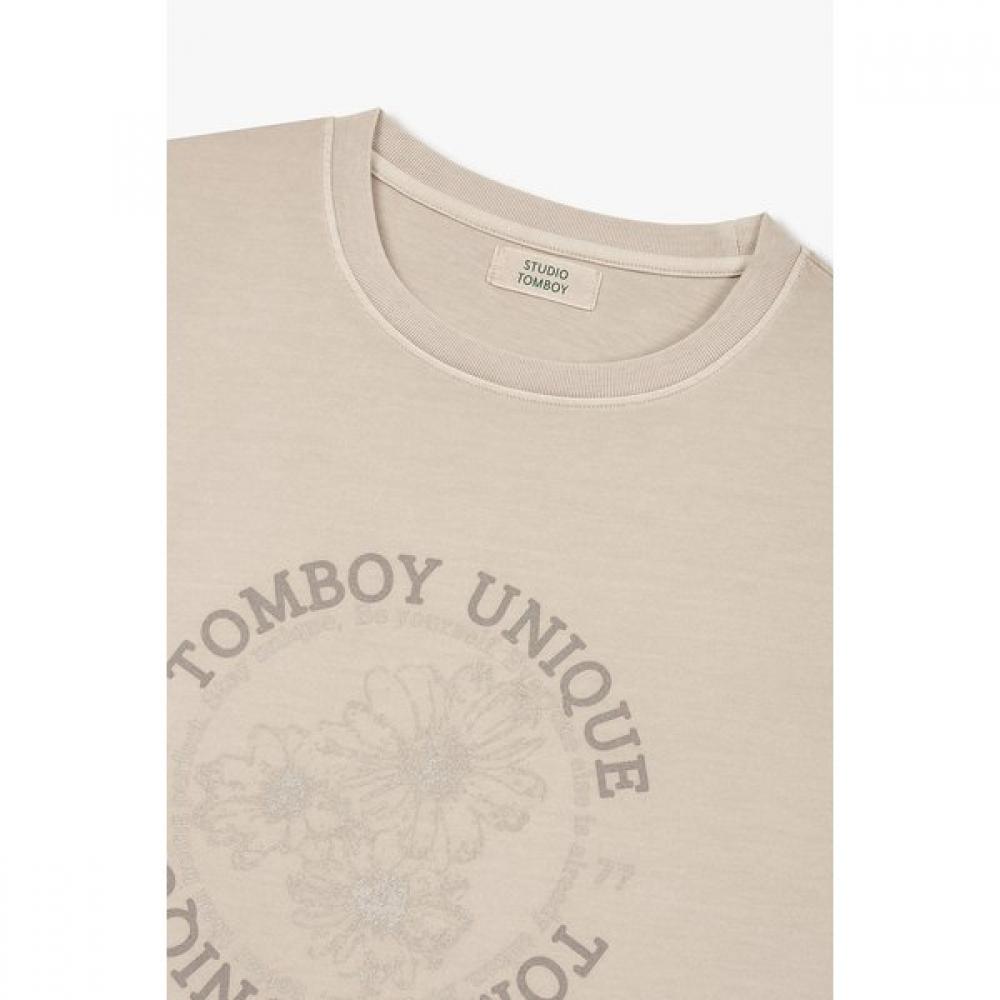 STUDIO TOMBOY GarmenT Dye Flower MoTif T shirT 9176322973cT