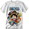 Summer 2026 One Piece Straw Hat Group Q Edition Collection Theme 100 Cotton Print Loose Tshirt for Unisex and Women Parent Tops