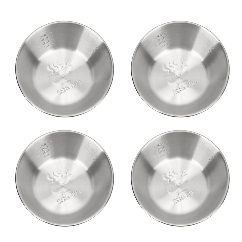 4Pcs Camping Bowls 300ml Stainless Steel Foldable Handle Widely Used Stainless Steel Bowls for Camping Hiking Outdoor