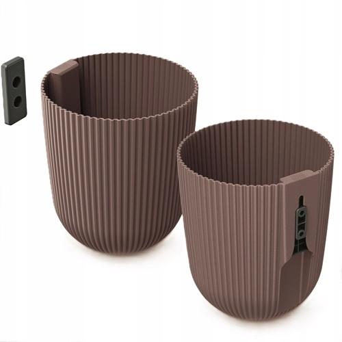 Plastic Wall Planter Pot, Ribbed, Marsala, Milly