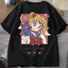 Sailor Moon Retro 90s Anime Grafické Tričko Letní Bavlněné Unisex Dámské Tričko Streetwear Ležérní Trend Krátký Rukáv Párové Hip Hop Top