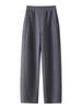 Women's Cotton Cashmere Wide-Leg Pants - Autumn Winter Slimming Fit, Relaxed Casual Style