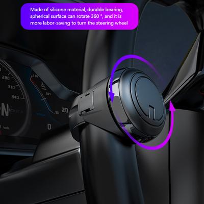 Manija de Potencia Booster Rotación de 360 Grados Ayudante Control Manual Volante Forma de Bola Rodamiento Metálico Ajuste Universal Perilla Giratoria