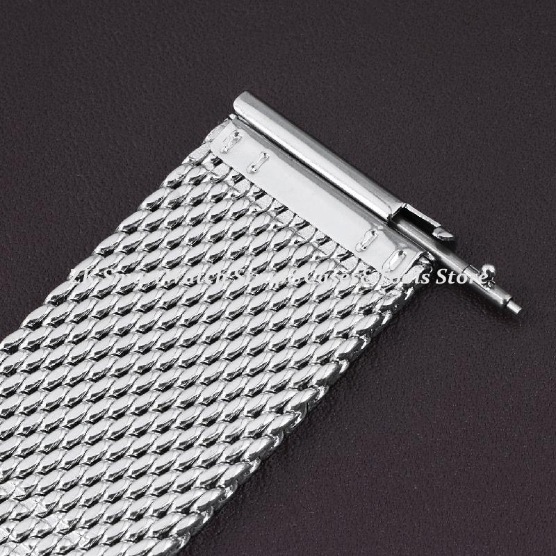 1.0mm Milanese Mesh Stainless Steel Watch Band Bracelet Watch Bracelet 20mm Mesh 18mm 22mm Unisex Replacement Strap Accessory