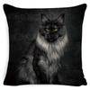 Black Cat Cushion Cover Cotton Linen Square Cat Pillow Case Decorative Pillow Cover for Home Car Sofa Decora Pillowcase Cojines