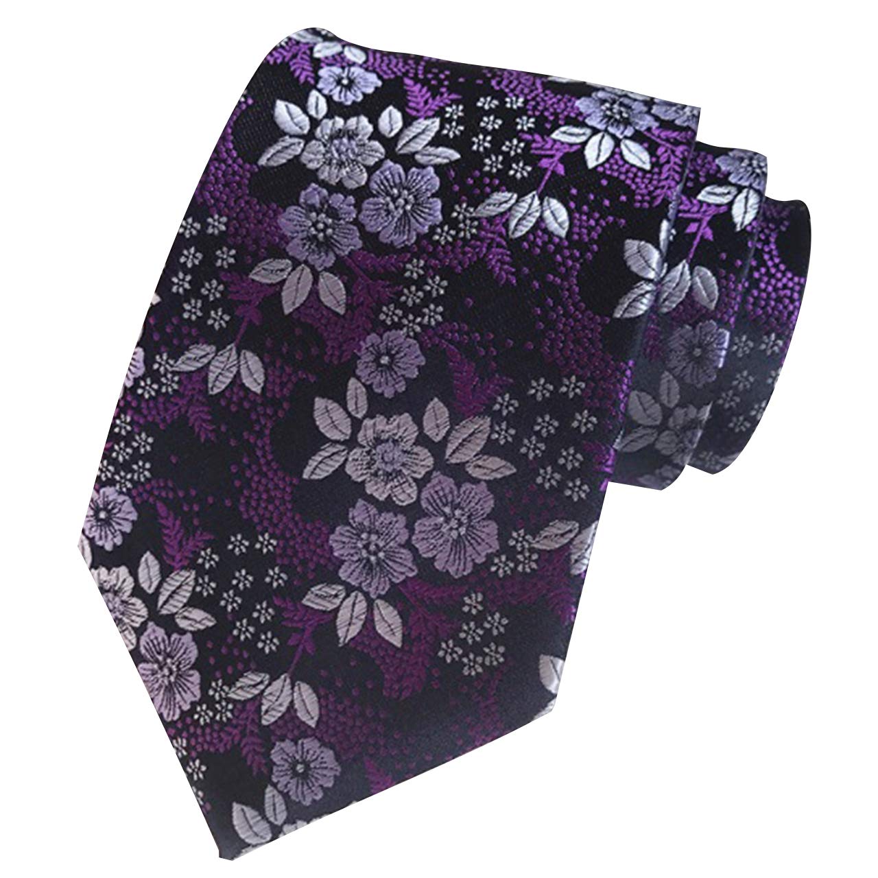 

WHITE FANG Necktie, Floral Pattern, Solid Color, Suitable for Suits, Business, Casual, Stylish, Washable, Men s NC018 (09: Purple 283)