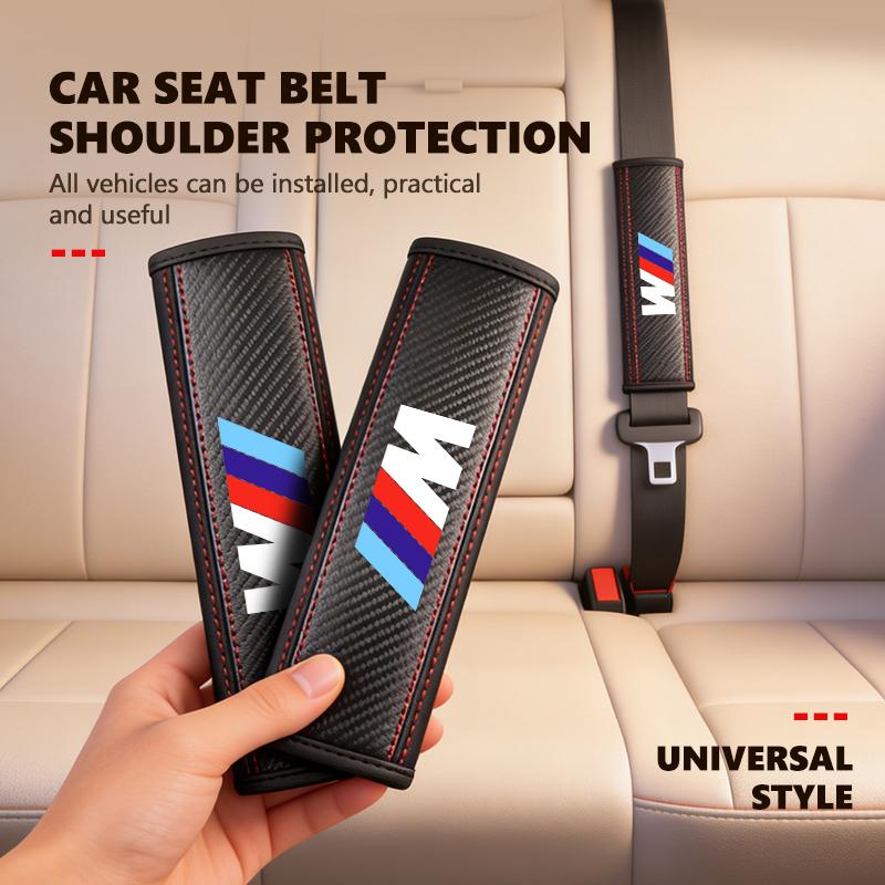 Car Seat Belt Shoulder Pads Leather Wear-Resistant Driving Interior For BMW 1 3 5 7 Series M F01 F20 F10 F13 E52 E53 E60 E93 Pdzm22