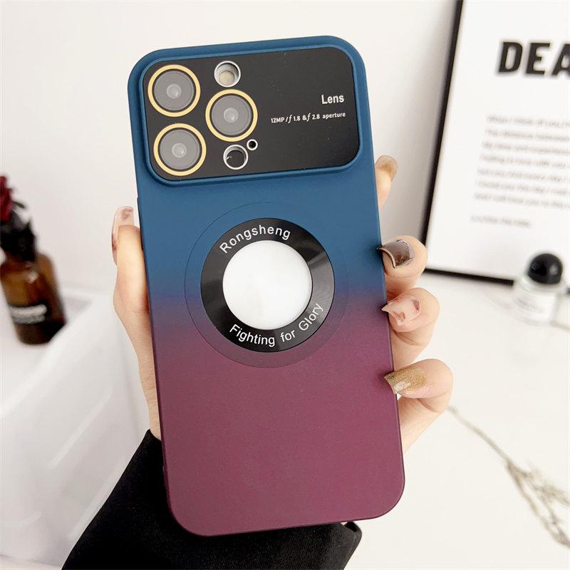 Luksus gradient stort vinduslinsefilmlekkasjemerke magnetisk sugetelefondeksel egnet for iPhone 14 13 12 11 Pro Max fallbeskyttelsesdeksel
