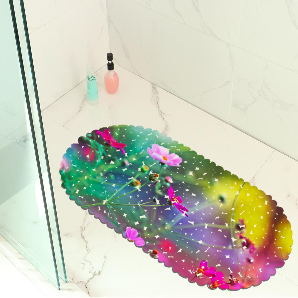 Small Flower Green Plant Map Balcony Bathroom Mat Hydrophobic Non-Slip Door Mat Swimming Pool Public Places Non-Slip Floor Mat