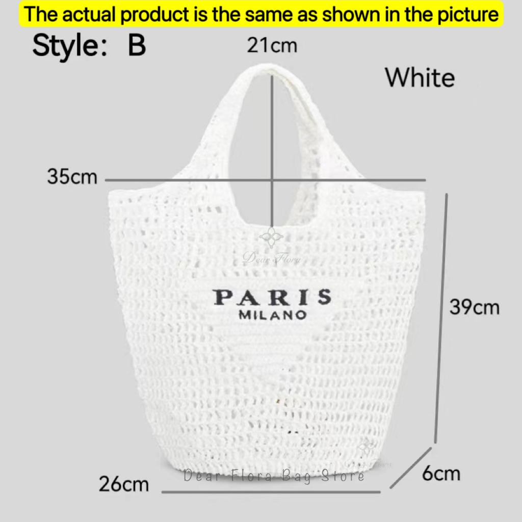 Women'S Fashion Large Capacity Handmade Straw Knitting Tote Bag Summer Travel Beach Shoulder Bags Casual Simple Portable Handbag