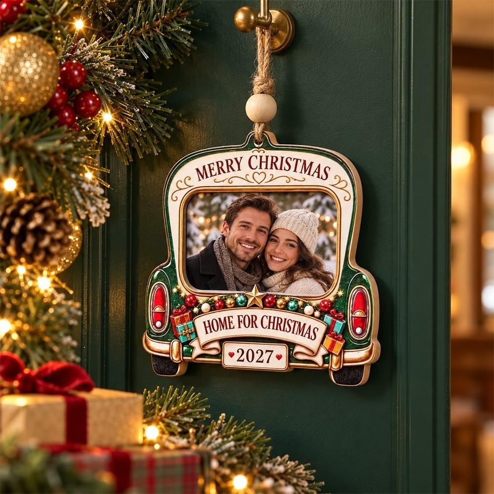 DIY Craft Pendant Christmas Photo Frame Wooden Xmas Tree Hanging Decor  Christmas Ornament
