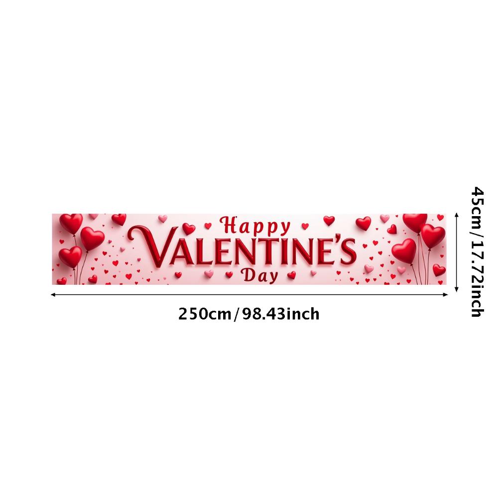 Valentine's Day Banner Backdrop Romantic Decorations Heart Background Red Love Celebration Photography Prop Party Supplies