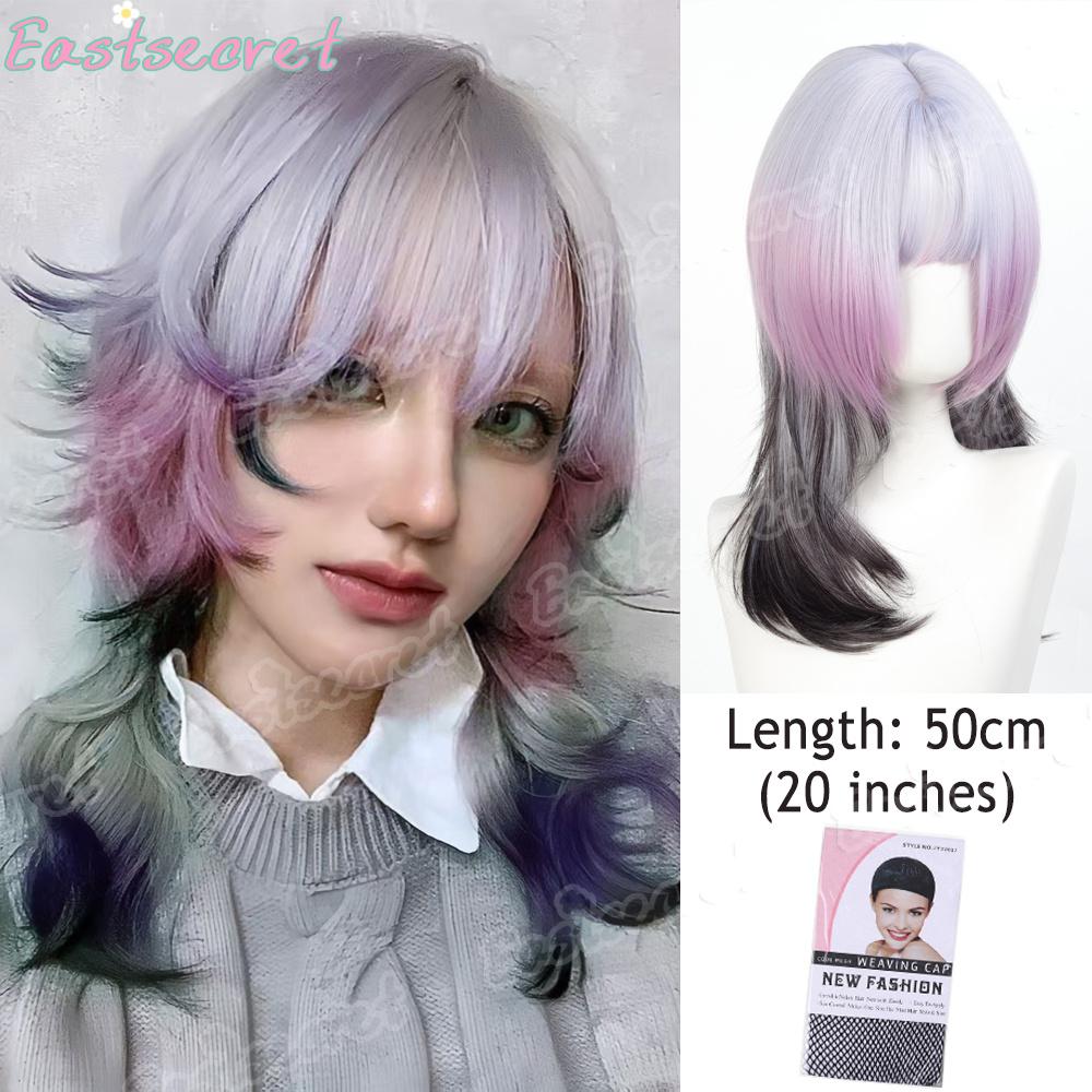 22 Zoll Seeblaue Farbe Synthetische Perücken Mittelscheitel Lang Natürlich Welliges Haar Perücke Für Frauen Cosplay Drag Queen Party Hitzebeständig