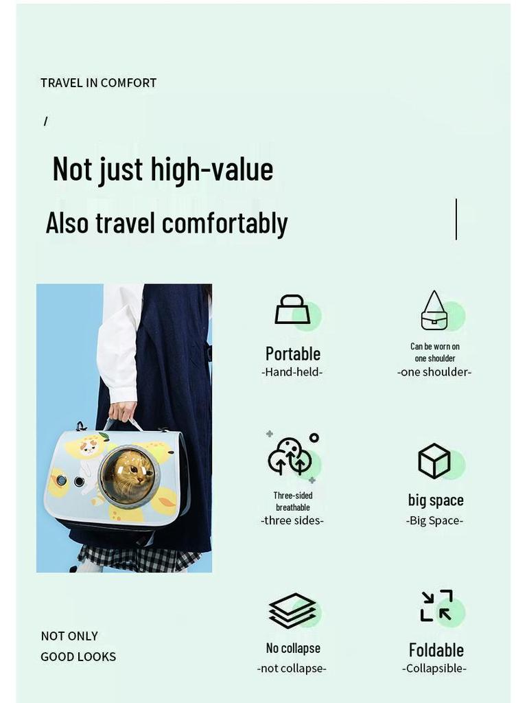 Portable Space Capsule Pet Carrier Backpack (For Cats and Dogs)