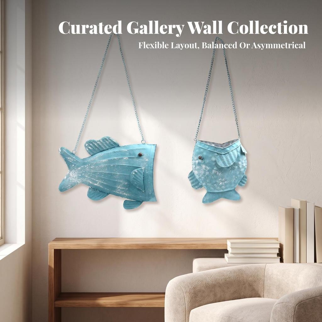 Coastal Fish Wall Planter Sturdy Hanging Basket Space-Saving Plant