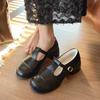 Retro French flat Mary Jane shoes women's 2025 winter new plush warm fluffy cotton shoes fashionable small leather shoes