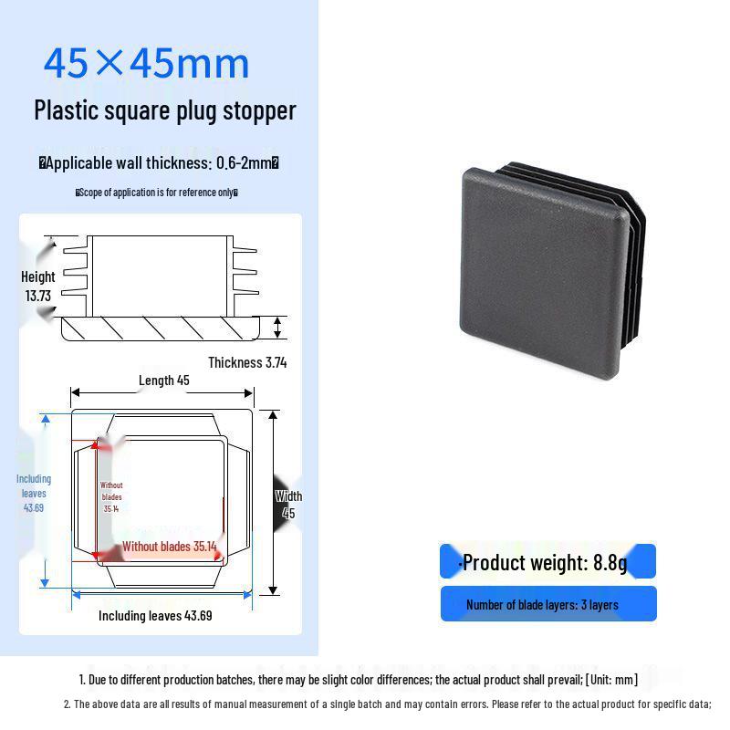 Square Plastic Furniture Tube Plug Foot Pad - Wear-Resistant Protector for Tables, Stools, and Chairs