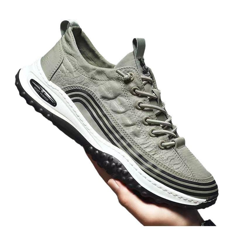 Summer New Men's Canvas Shoes Breathable Thin One-pedal Casual Board Shoes Ice Silk Cloth Shoes Sports Trendy Shoes