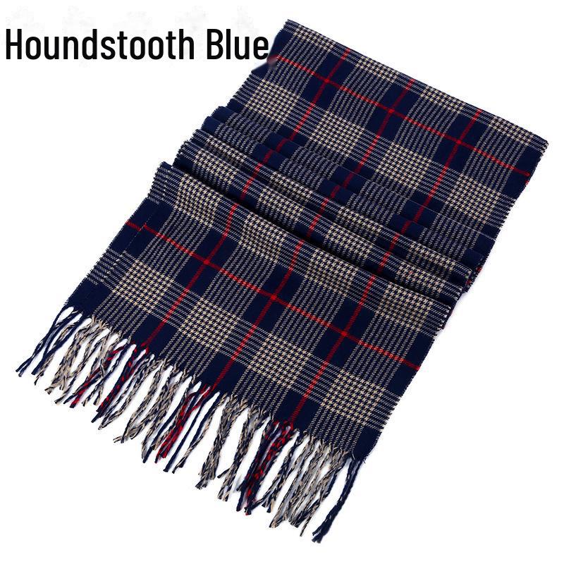 Winter Men's and Women's Thick Plaid Imitation Cashmere Scarf