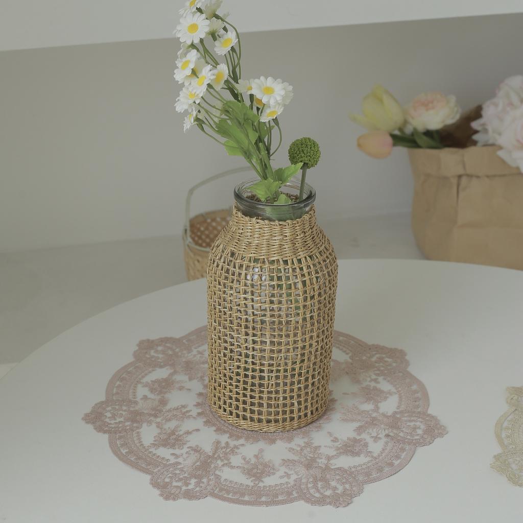 French Round Lace Placemat Ins Exquisite Embroidered Lace Table Mat European Style Photo Background Decorative Cloth