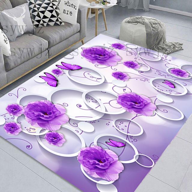 

3d фиолетовый ковер серии для балкона, спальни, гостиной, кухни, напольный коврик, украшение для дома, спальни, комнаты, нескользящий напольный коврик для стула 40x120cm
