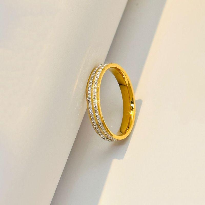 

Женское серебряное кольцо из титановой стали с бриллиантами и розовым золотом [322] 4mm sticky drill gold 7th American Edition