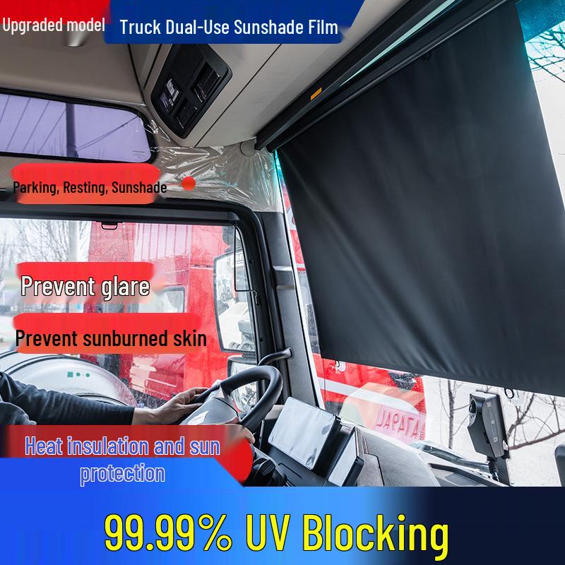 2026 Dual-Use Retractable Truck Sunshade: Thickened Heat Insulation Windshield Film 80x75cm