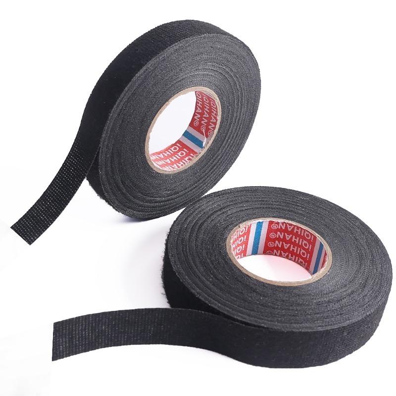 15M Car Flannel Tape Heat-resistant Flame Retardant Auto Wiring Harness Protection Cloth Tape Self-adhesive Anti-shock Car Tape
