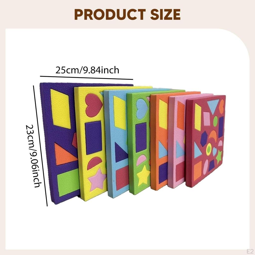7 Pieces Shape Puzzle Matching Foam Early Educational Toys Brain Teaser for Kindergarten