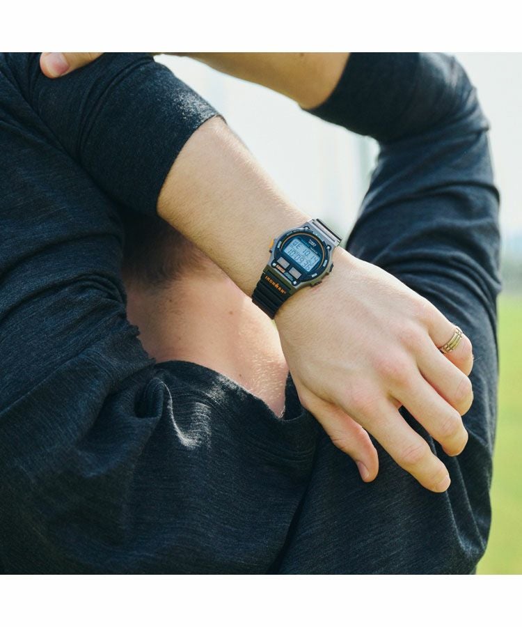 TIMEX TW5M54300 Ironman 8-kruhový OG Digitální hodinky Černý Oranžový Pryskyřičný řemínek Japonská limitovaná edice Autentické