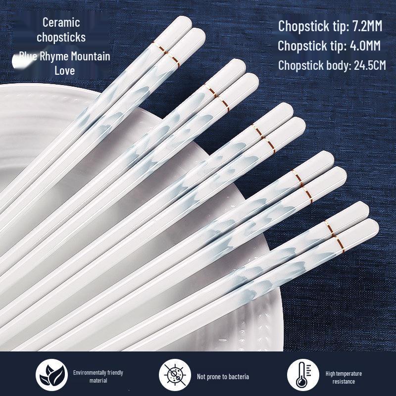 Durable, Antibacterial, High-End Ceramic Chopsticks: Heat & Drop Resistant, Non-Slip, Food Safe.
