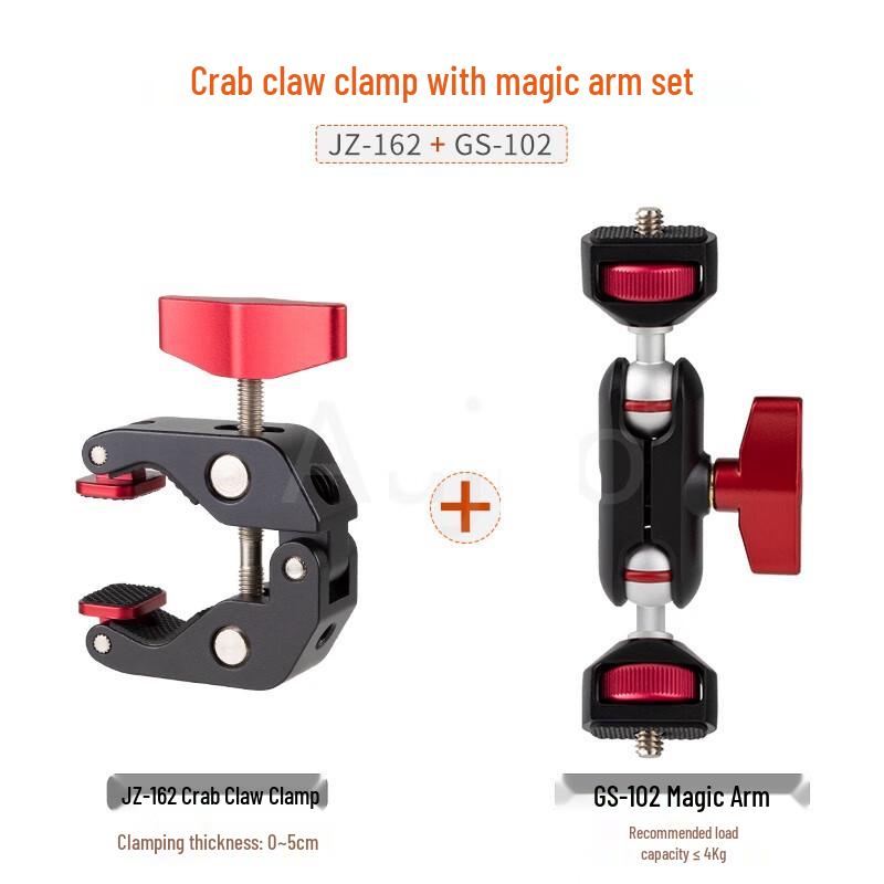 TEXIAN Crab Clamp & Magic Arm Mount for Cameras/Phones