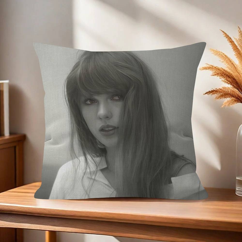 Kuddfodral Kudde Fodral Dekoration Kuddfodral Tryckt Kuddfodral för Soffa Sångare D-avdelningen T-Taylor Swift