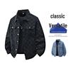 2026 Men's Plaid Denim Jacket: Loose Fit Korean Style Youth Top, Long Sleeve Autumn Outerwear.