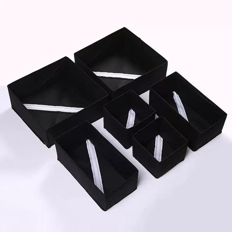Organisateur Six Pièces sans Couvercle en Intissé: Ensemble de boîtes de rangement pour sous-vêtements et soutiens-gorge