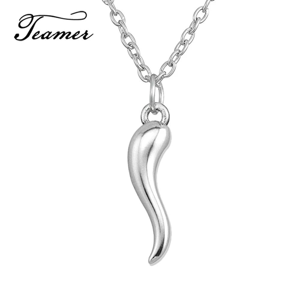 

Teamer Lucky Italian Horn Necklace for Women Men Good Luck Friendship And Dreams Pendant Necklace Jewelry Bijoux GIfts wholesale