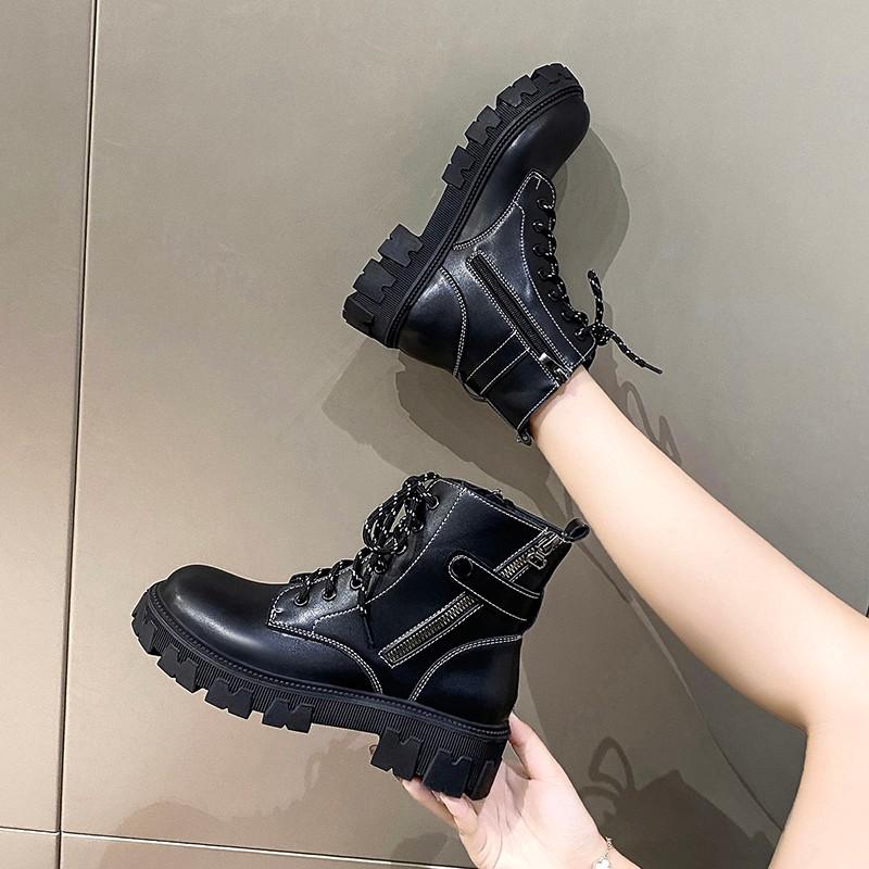 Nuevas botas de nieve coreanas de estilo británico para mujer Zapatillas de  cuero Casual Treny para mujer Botas Martin al aire libre comprar a buen  precio — entrega gratuita, reseñas reales con