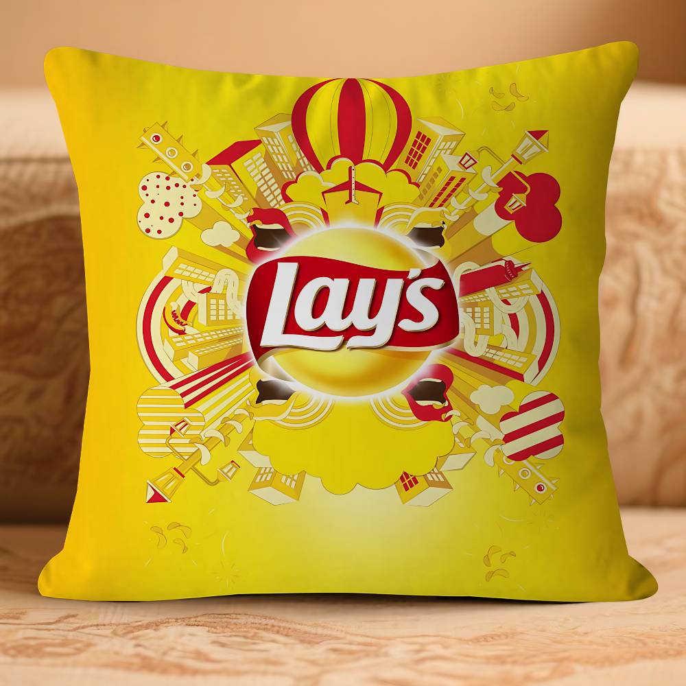 L-lays Anime Logo Pillow Anime Pillow Sofa Bed Head Pillow Cover Cushion Cover 45x45 Cm Fashion