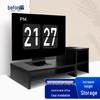 Beifang Double-Layer Black Wood Grain Monitor Riser with Storage