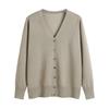 Autumn Casual Womens Cardigan Soft V Neck Long Sleeve Single Button Solid Color Sweater Coat