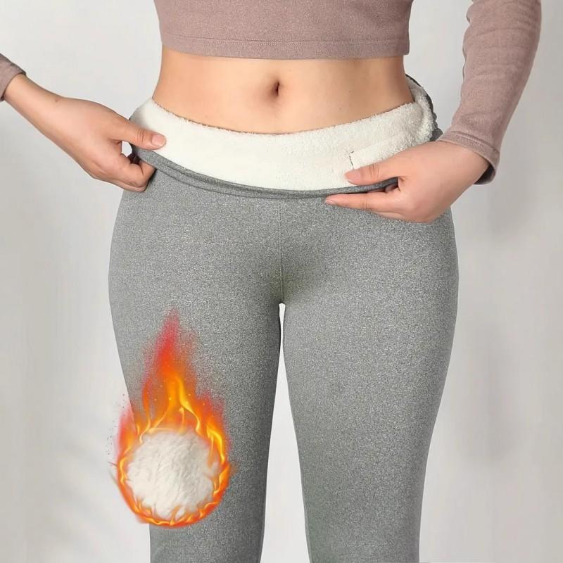Womens High Waist Fleece Lined Leggings Slim Tummy Control Butt Lifting Thick Warm Casual Pants Winter