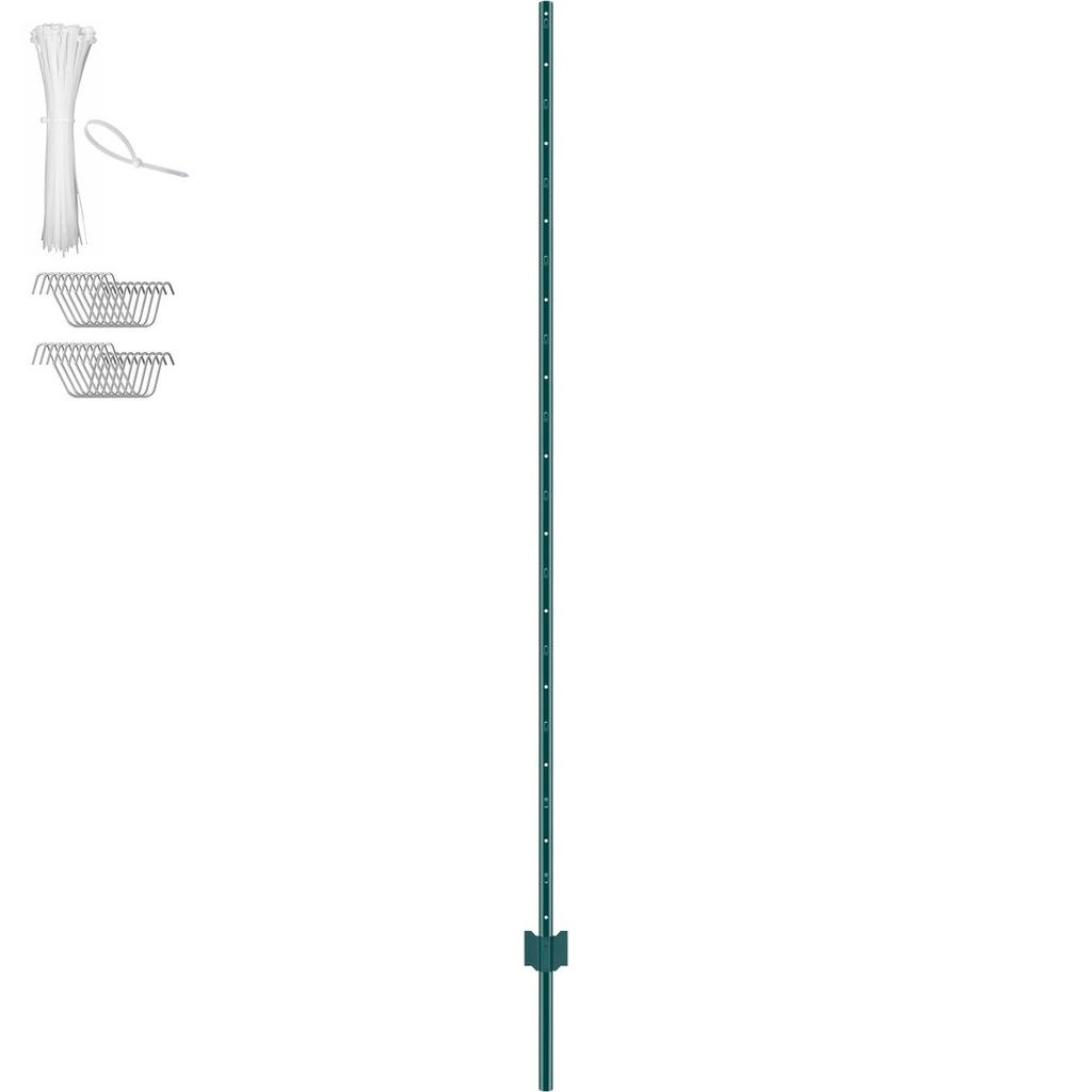 7 Feet Fence Post 10 Pack T-Post Heavy Duty Metal Fence Posts Green